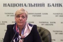 Valeria Gontareva, the head of Ukraine's Central Bank, attends a news conference in Kiev, December 30, 2014. PHOTO BY REUTERS/Konstantin Grishin