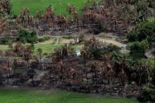 Aerial view of a burned Rohingya village near Maungdaw, north of Rakhine state, Myanmar, September 27, 2017. PHOTO BY REUTERS/Soe Zeya Tun