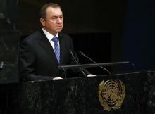 Belarus Minister of Foreign Affairs Vladimir Makei addresses the 69th United Nations General Assembly at the U.N. headquarters in New York, September 30, 2014. PHOTO BY REUTERS/Shannon Stapleton