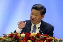 Chinese President Xi Jinping speaks at a U.S.-China business roundtable, comprised of U.S. and Chinese CEOs, in Seattle, Washington, September 23, 2015. PHOTO BY REUTERS/Elaine Thompson