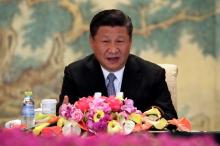 Chinese President Xi Jinping delivers his opening remarks to the members of Global chief executive committee during the round table summit at the Diaoyutai State Guesthouse in Beijing, China, June 21, 2018. PHOTO BY REUTERS/Andy Wong/Pool