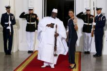 Gambia's President Yahya Jammeh and his wife Zineb Jammeh arrive for the official U.S.-Africa Leaders Summit dinner at the White House in Washington, August 5, 2014 file picture. PHOTO BY REUTERS/Larry Downing