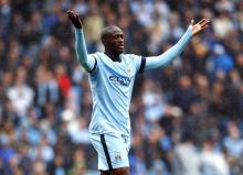 Manchester City's Yaya Toure reacts during their English Premier League soccer match against Stoke City at the Etihad stadium in Manchester, northern England, August 30, 2014. PHOTO BY REUTERS/Eddie Keogh