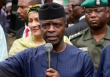 Nigeria's Vice-President Yemi Osinbajo flags off the clean-up in Ogoni land Bodo, Nigeria, during the start of an exercise to clean up pollution in Ogoniland, June 2, 2016. PHOTO BY REUTERS/Afolabi Sotunde