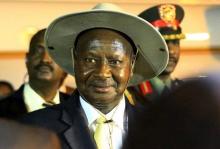 Uganda's President Yoweri Museveni arrives at Khartoum Airport for talks during an official visit to Sudan, September 15, 2015. PHOTO BY REUTERS/Mohamed Nureldin Abdallah