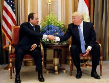 U.S. President Donald Trump meets with Egyptian President Abdel Fattah al-Sisi in Riyadh, Saudi Arabia, May 21, 2017. PHOTO BY REUTERS/Jonathan Ernst
